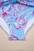 Plus Size Floral Print Twisted High Waist Bikini Set